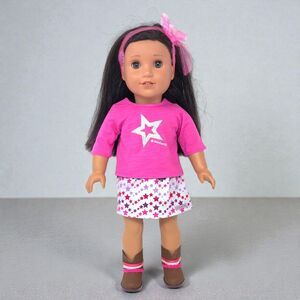 American Girl Doll OOAK Black Hair Hazel Eyes Classic Mold Medium Skin 18"